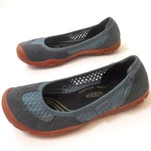 Keen Rivington Ballet Cnx Shoes Blue Suede Leather 7.5 Women
